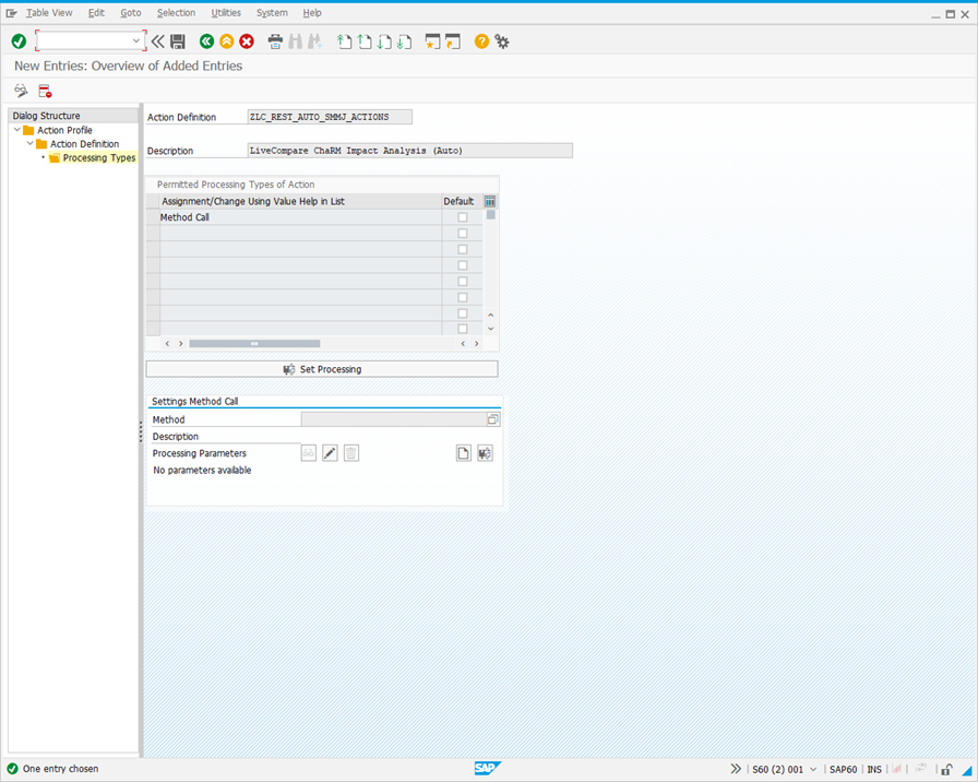 New Entries: Overview of Added Entries screen.