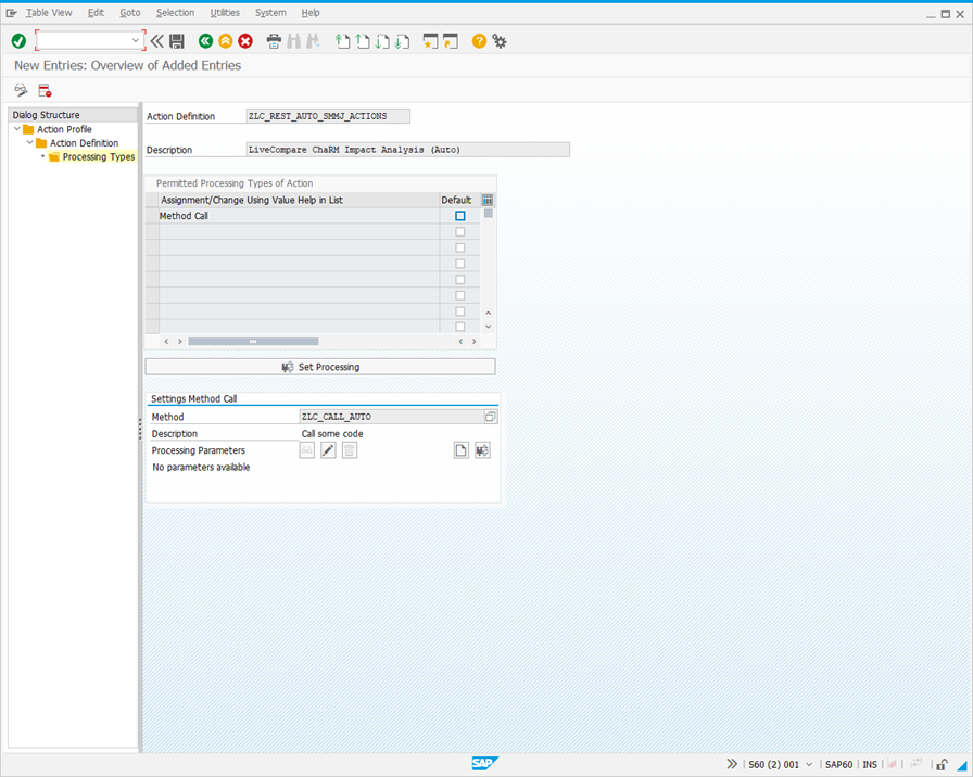 New Entries: Overview of Added Entries screen.
