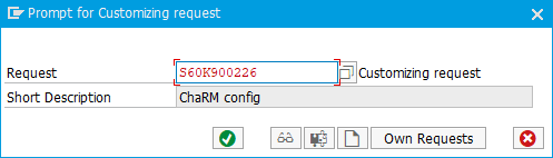 Prompt for Customizing request dialog.