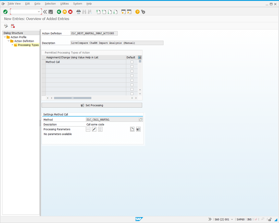 New Entries: Overview of Added Entries screen.