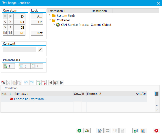 Change Condition dialog.