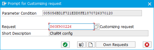 Prompt for Customizing request dialog.