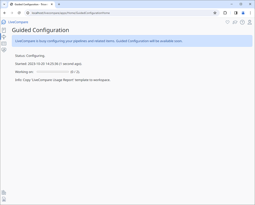 Guided Configuration - Busy screen.