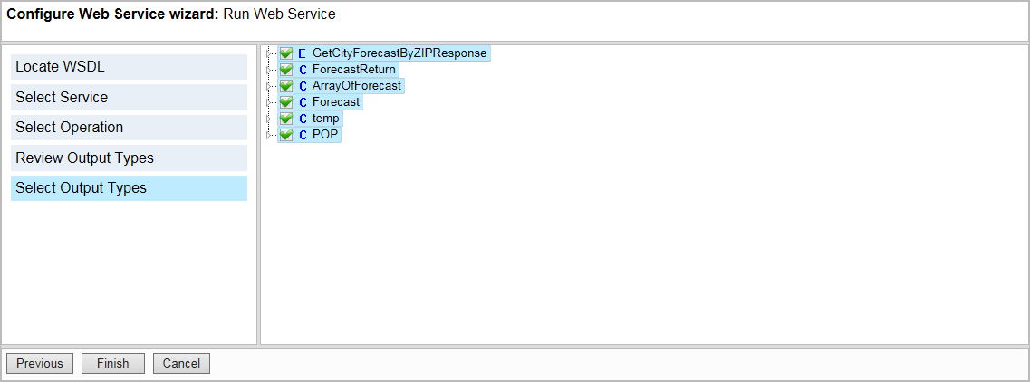 Select Output Types.