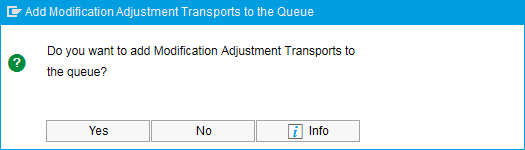 Add Modification Adjustment Transports to the queue message box.