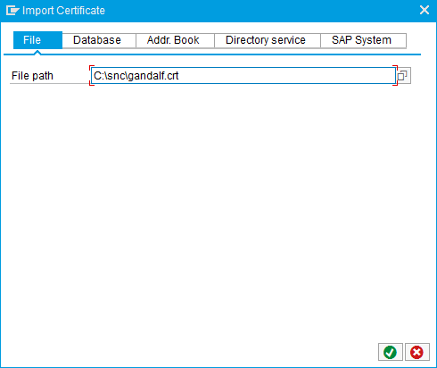 Import Certificate dialog.