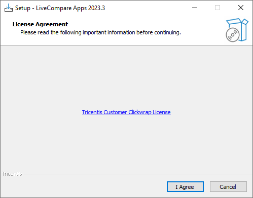 License Agreement screen.