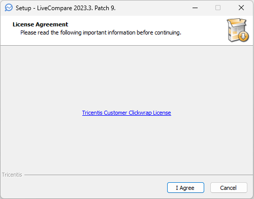 License Agreement screen.