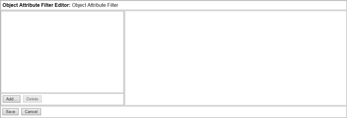 Object Attribute Filter Editor dialog.