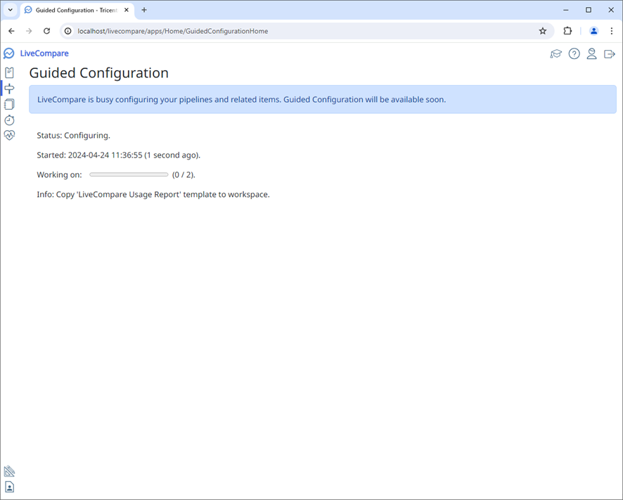 Guided Configuration - Busy screen.