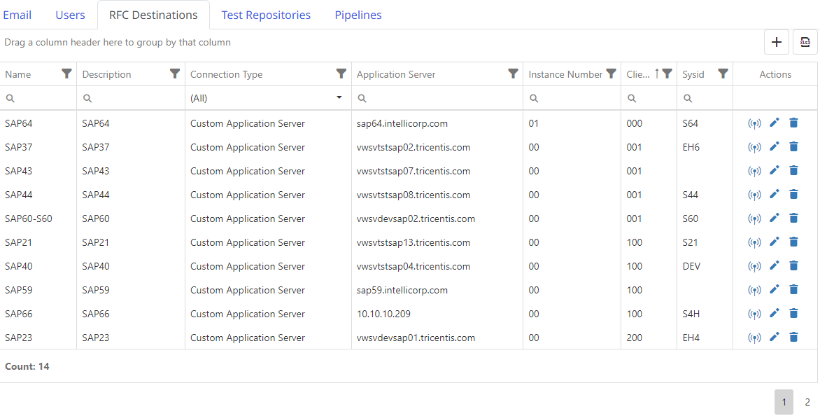 Sorting the Data Grid.