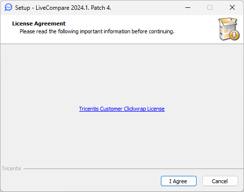 License Agreement screen.