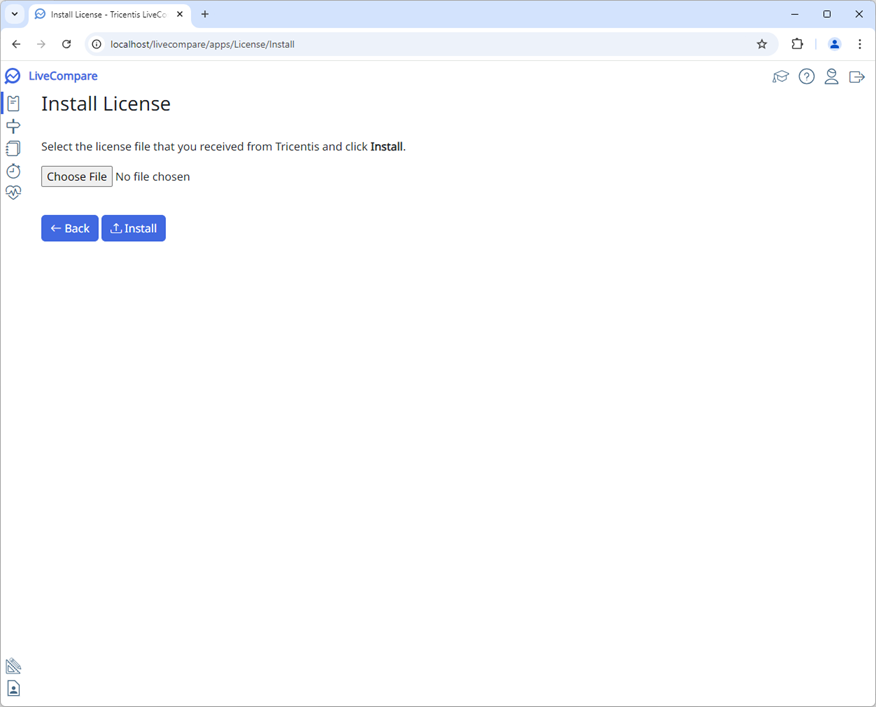 Install License screen.