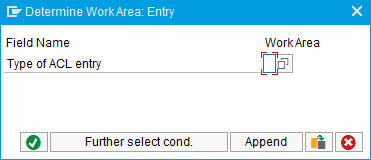 Determine Work Area: Entry dialog.