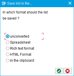 Save list in file... dialog.