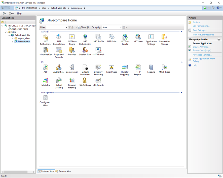 Internet Information Services (IIS) Manager - LiveCompare.