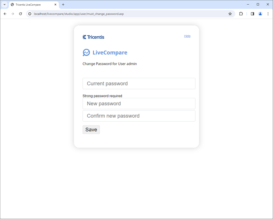Change Password screen.