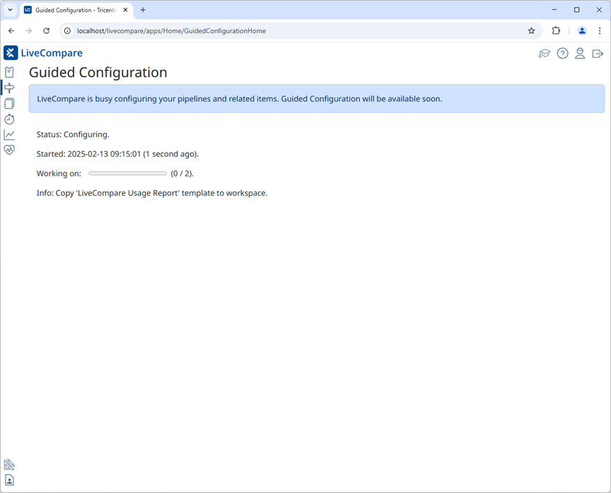 Guided Configuration - Busy screen.