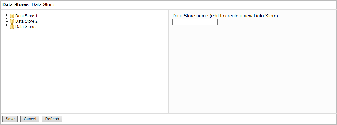 Data Stores dialog.