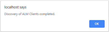 Discovery of ALM Clients completed.