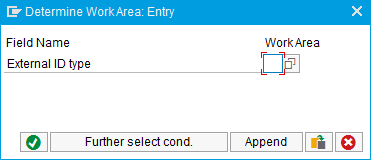 Determine Work Area: Entry dialog.