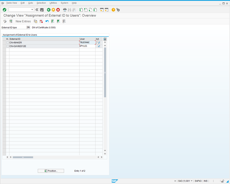 Change View: Overview screen.