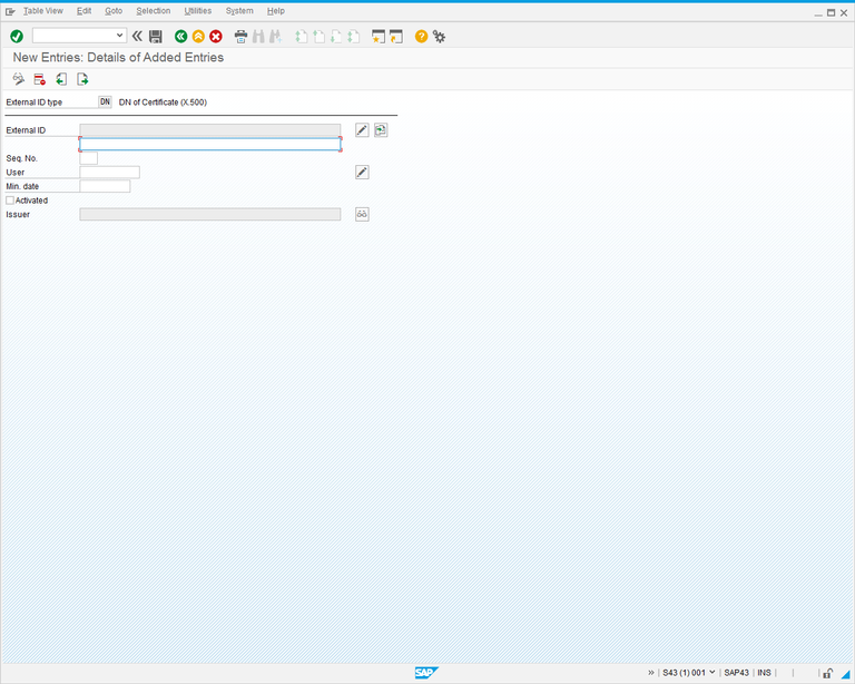 New Entries: Detais of Added Entries screen.