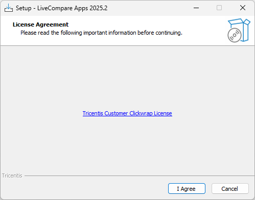 License Agreement screen.