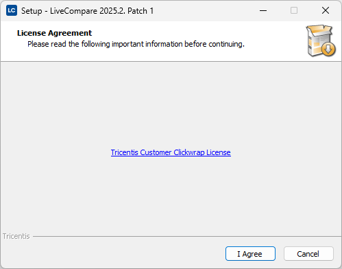 License Agreement screen.