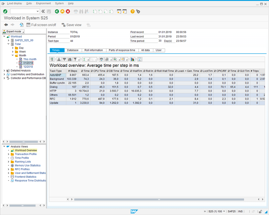 ST03N Individual Month Data.