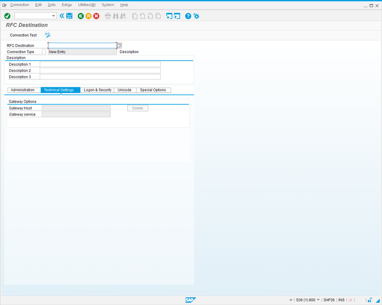 SM59 RFC Destination.
