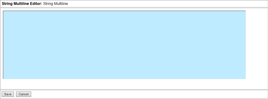String Multiline Editor dialog.
