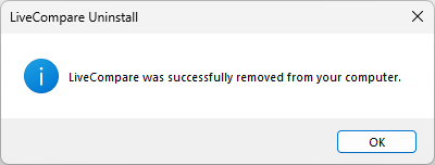 LiveCompare was successfully removed from your computer.