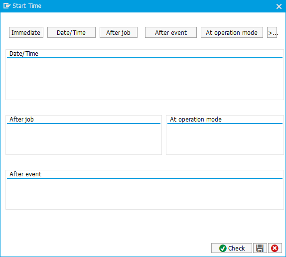Start Time dialog.