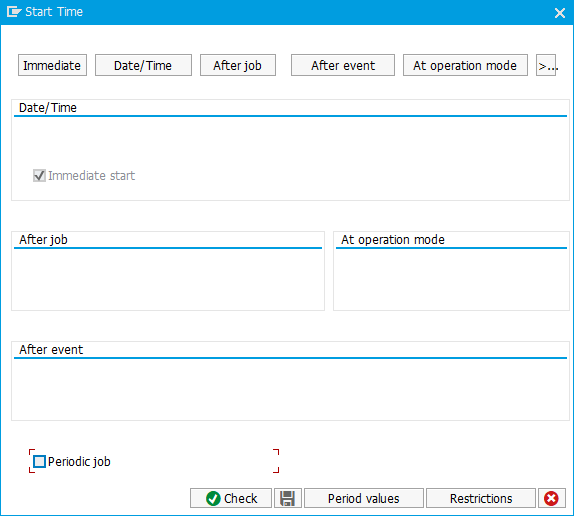 Start Time dialog.
