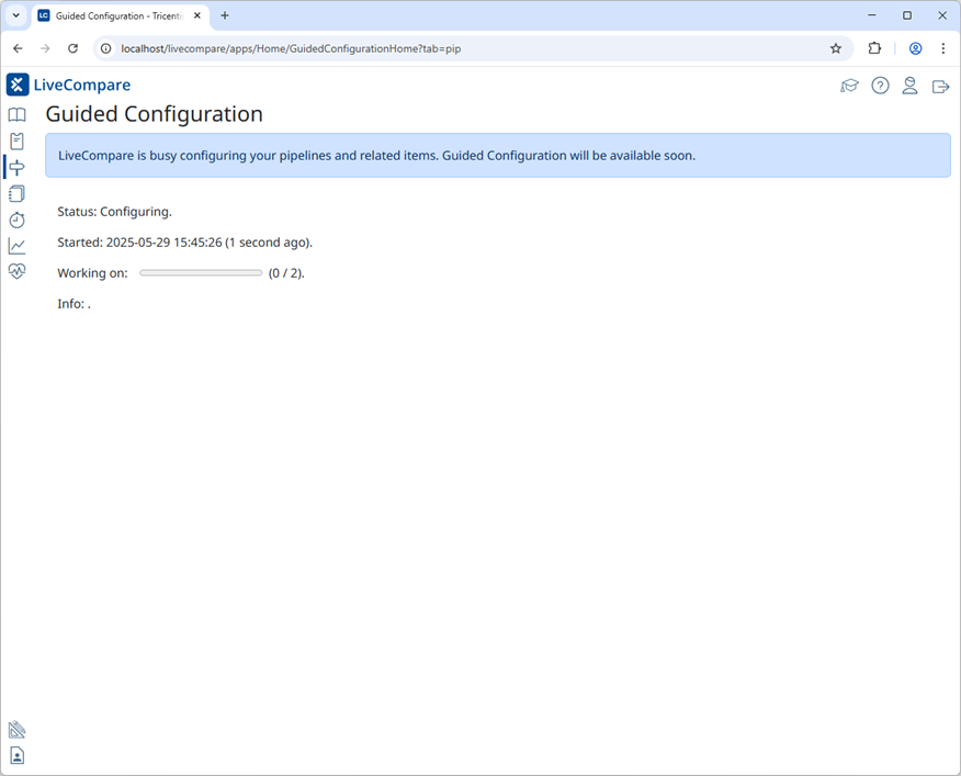 Guided Configuration - Busy screen.