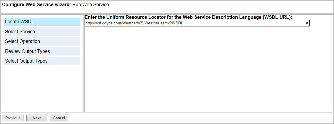 Locate WSDL.