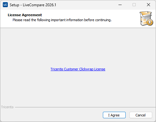 License Agreement screen.