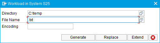 Workload dialog.