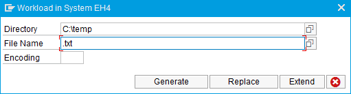 Workload dialog.