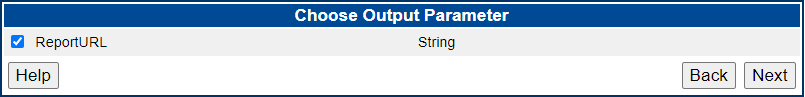 Choose Output Parameter.