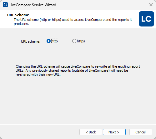 URL Scheme screen.