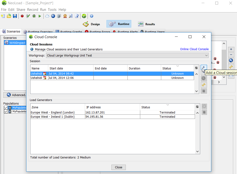 Connect to the NeoLoad Cloud Platform