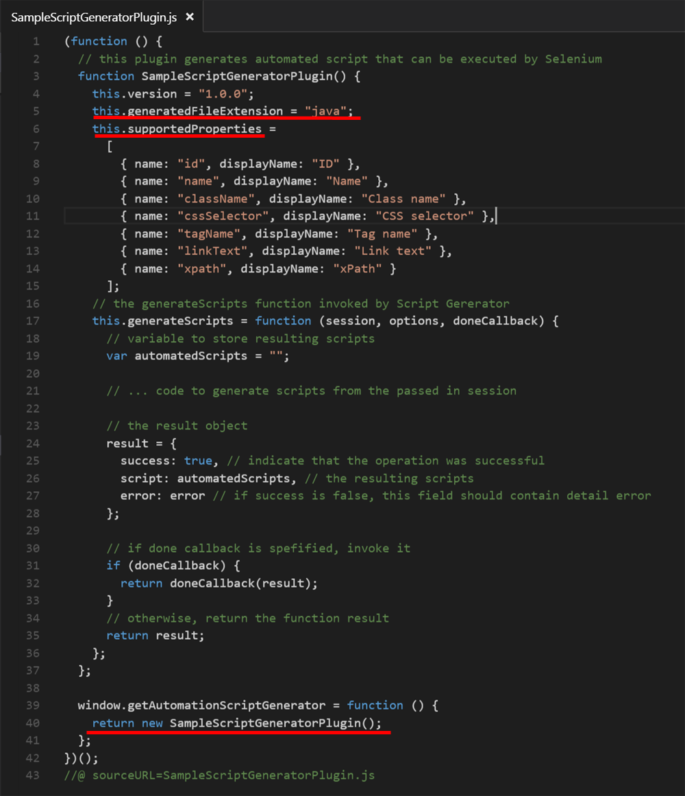Develop Custom Script Generator Plug-in