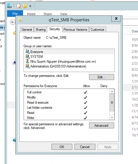 Set up a shared server and directory using SMB (Windows)
