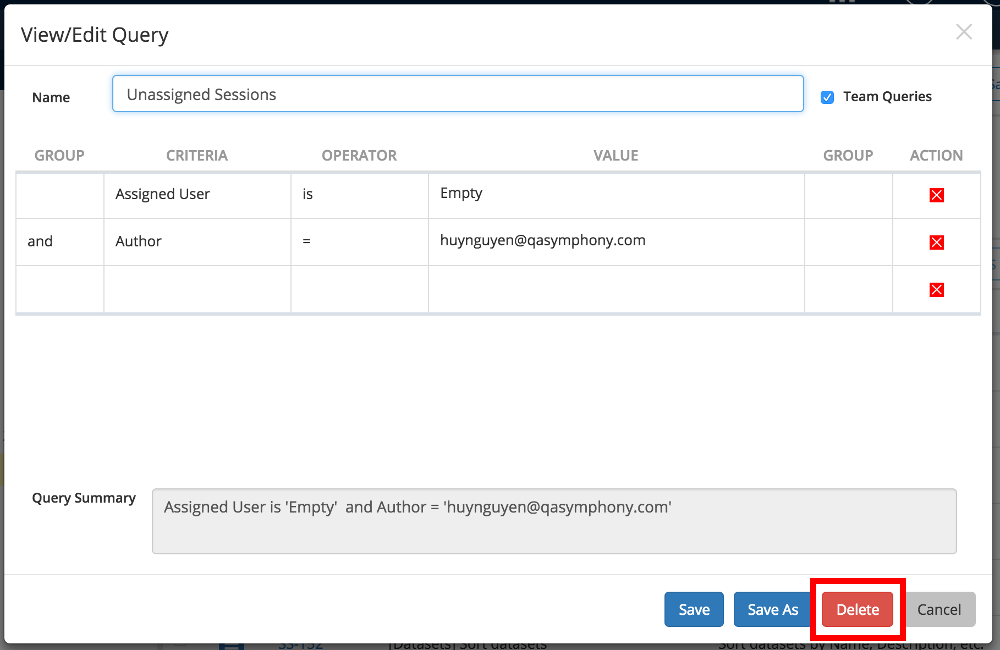 Filtering and Reporting Sessions